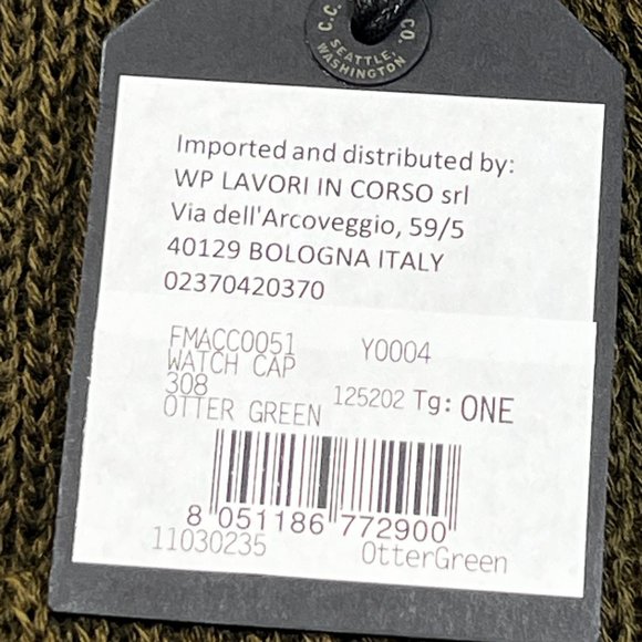 Filson Virgin Wool Knit Cuff Otter Green Watch Cap Beanie USA 11030235 New NWT - Picture 3 of 6